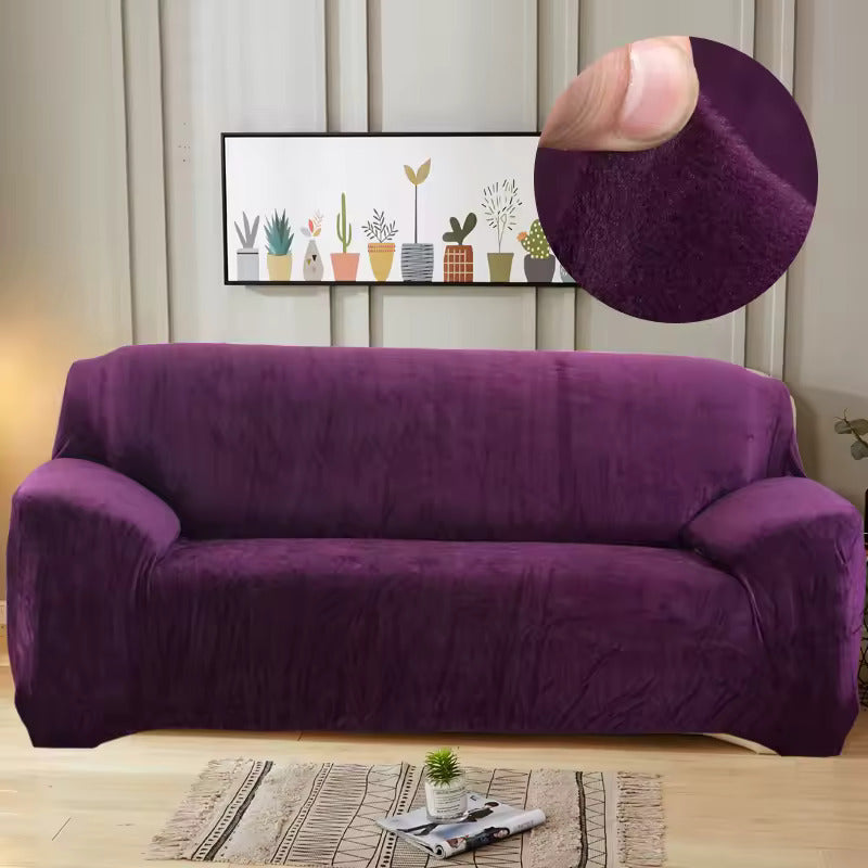 Housse de canapé velours Pourpre MIDWAY | Extensible