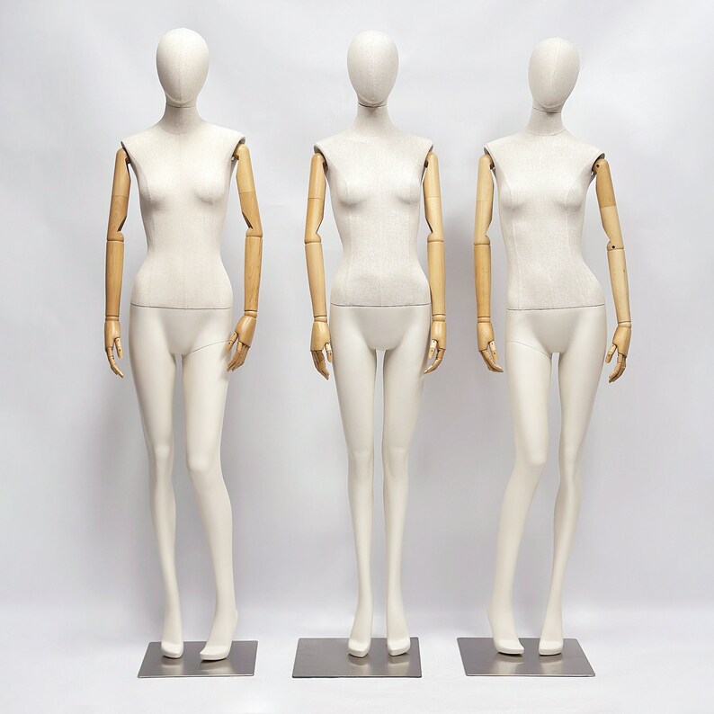 Jelimate female mannequin torso wrapped in premium colorful velvet with gold electroplated hands for boutique display.