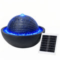 Solar Water Feature – Zen Ripple Dome Fountain with LED Lights & Battery Backup