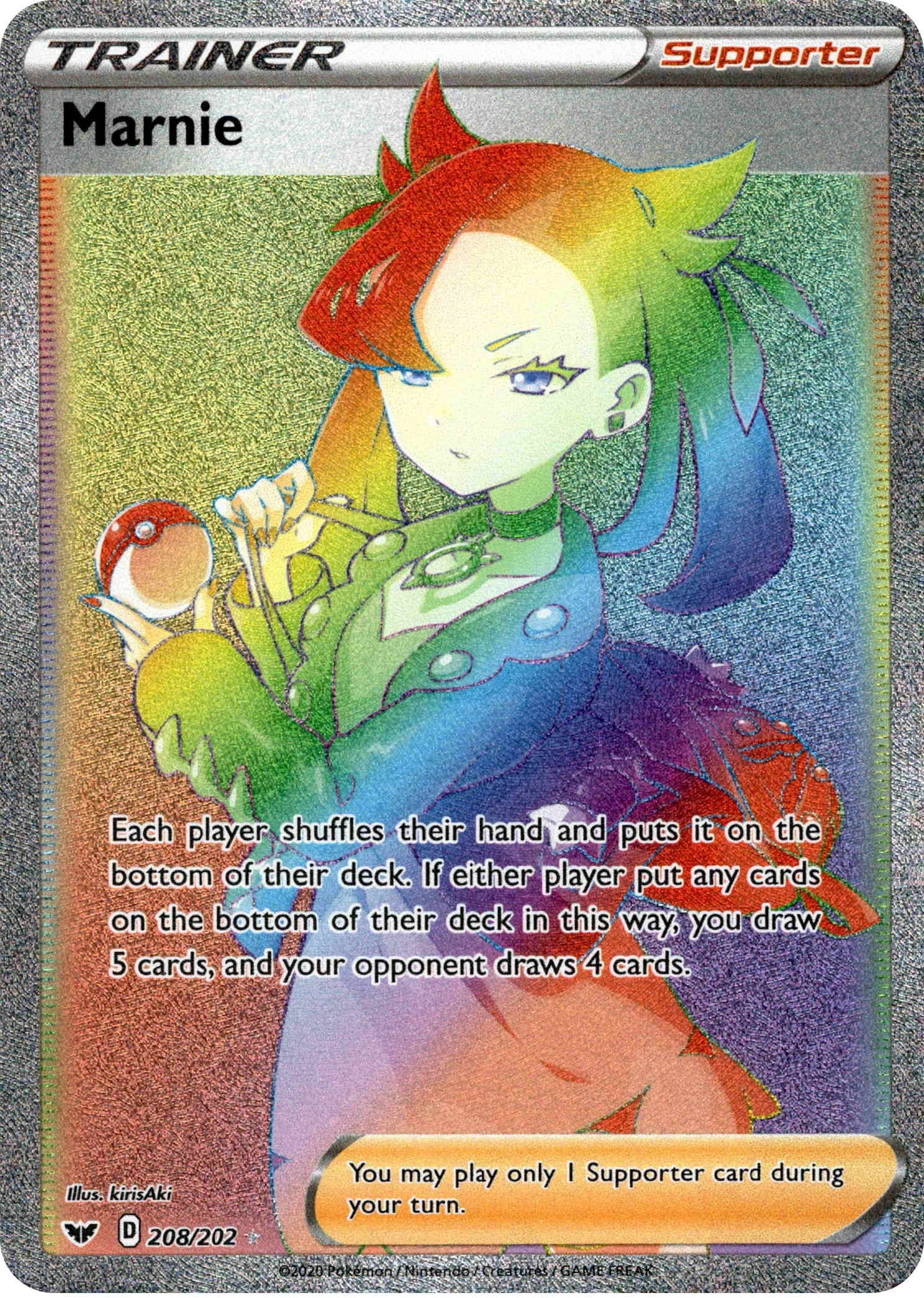 Marnie Hyper Rare - 208/202 - Sword & Shield - Holo - Card Cavern
