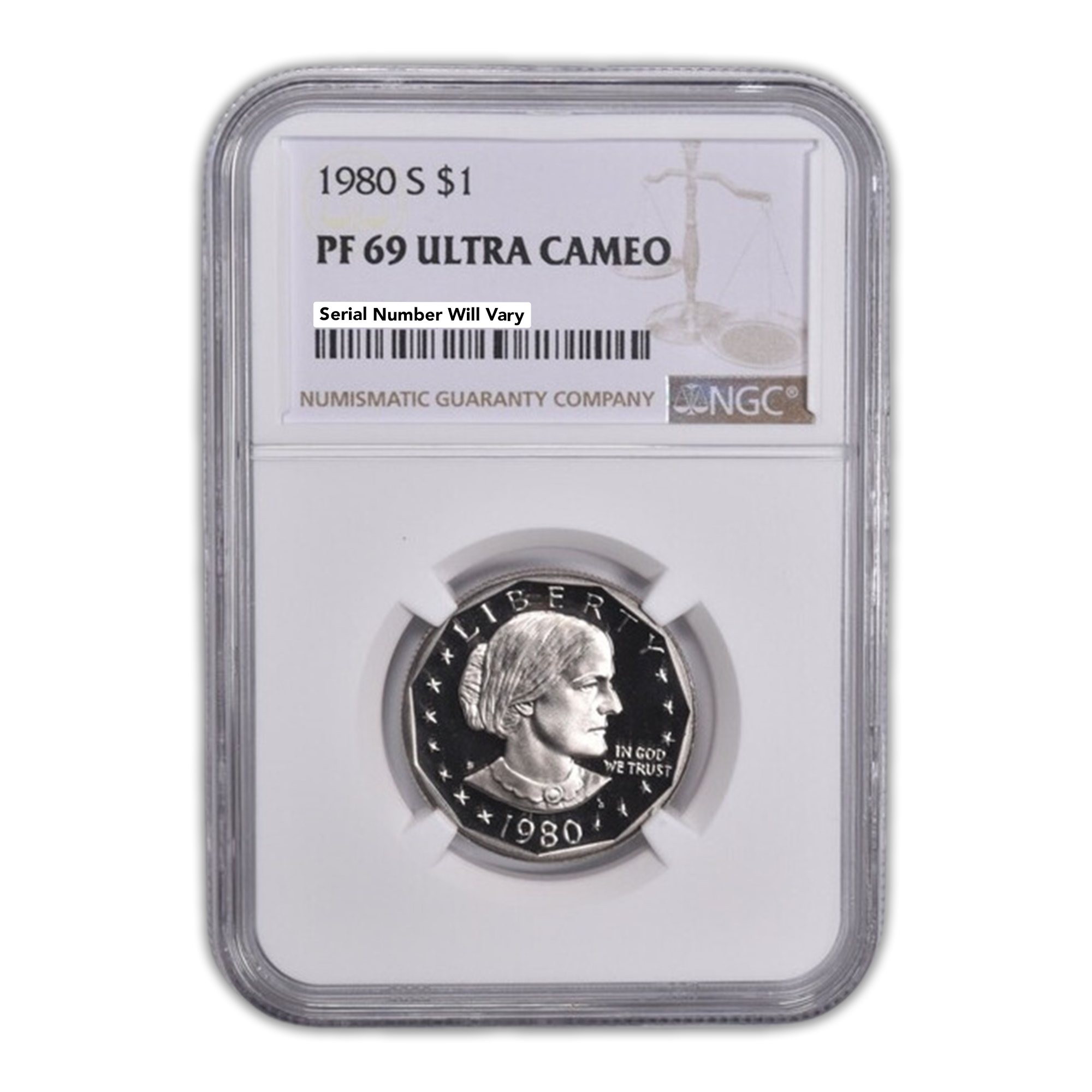 1980 S Susan B Anthony Dollar - NGC PF69 Ultra Cameo - CoinsTV