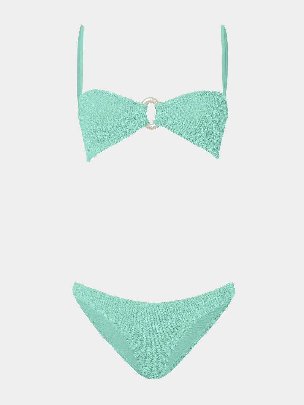 Misty Bikini With Pearly Hoop - Metallic Mint