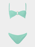 Misty Bikini With Pearly Hoop - Metallic Mint
