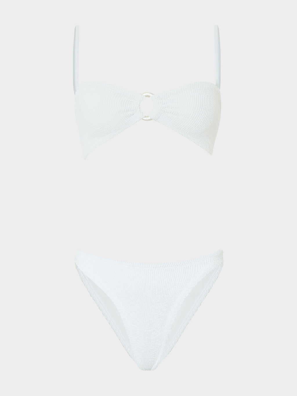 Misty Bikini With Pearly Hoop - White