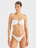 Misty Bikini With Pearly Hoop - White
