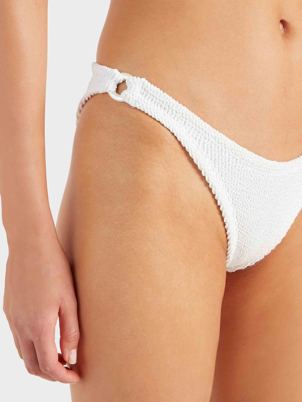 Misty Bikini With Pearly Hoop - White