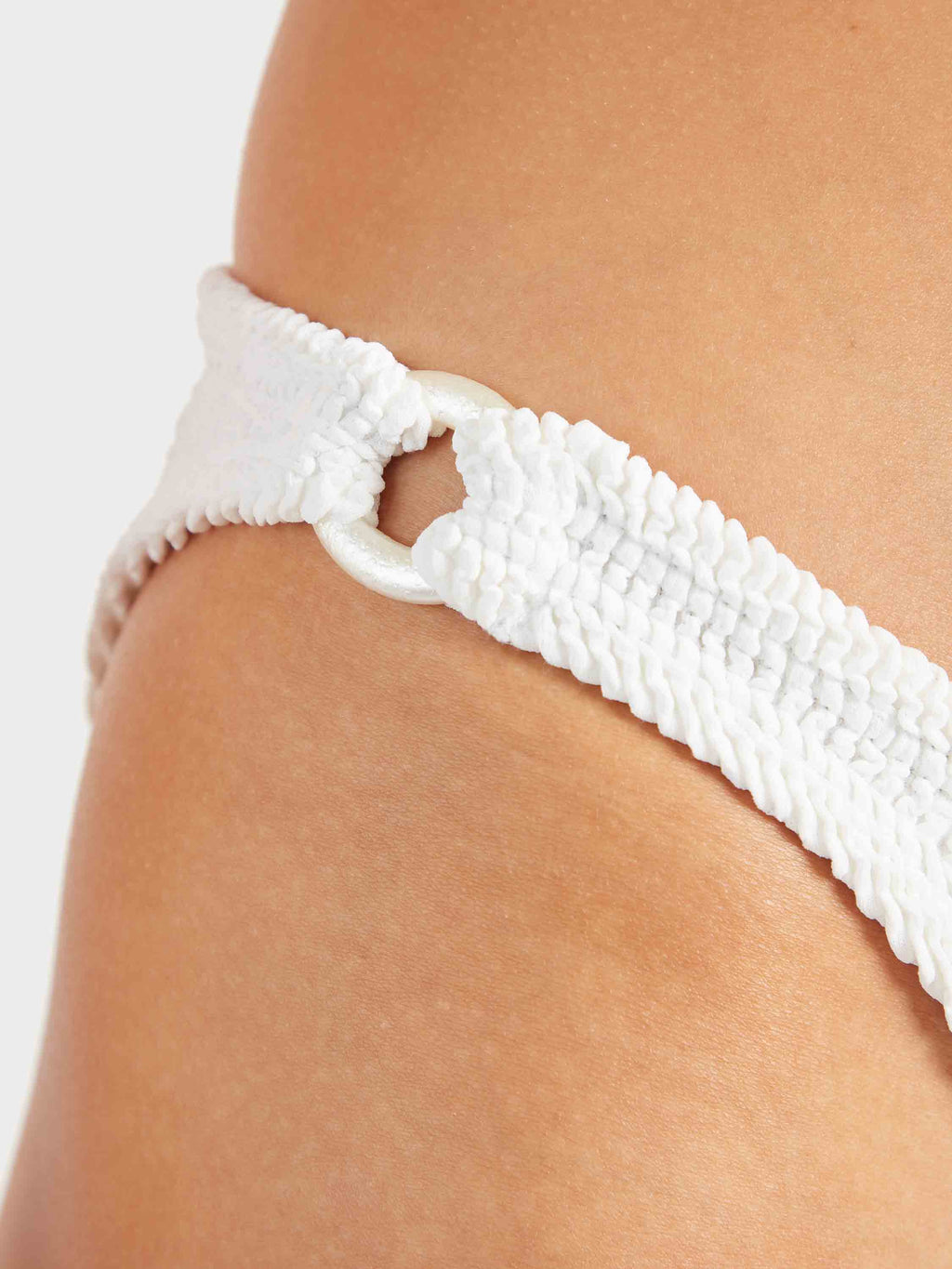Misty Bikini With Pearly Hoop - White