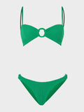 Misty Bikini With Tonal Hoops - Emerald