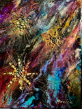 Nuit d'étoiles, 12 x 9 pouces sur toile standard réalisé par artiste du Québec, Canada. 2023.