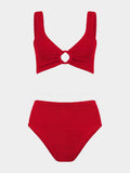 Nadine Bikini With Tonal Hoops - Red