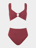 Nadine With Gold Hoop Bikini - Metallic Rosewood