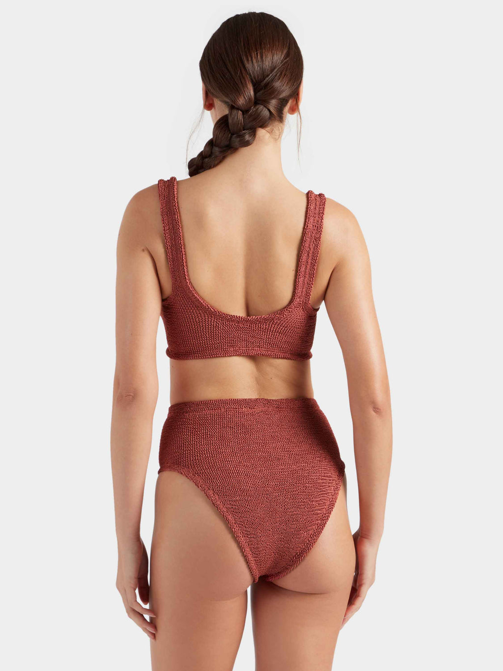 Nadine With Gold Hoop Bikini - Metallic Rosewood