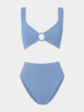Nadine Bikini With Tonal Hoops - Cornflower