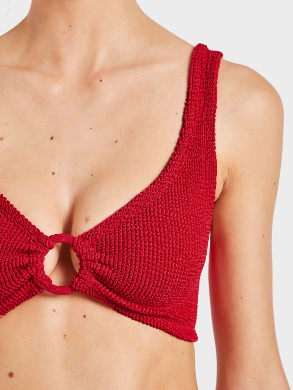 Nadine Bikini With Tonal Hoops - Red