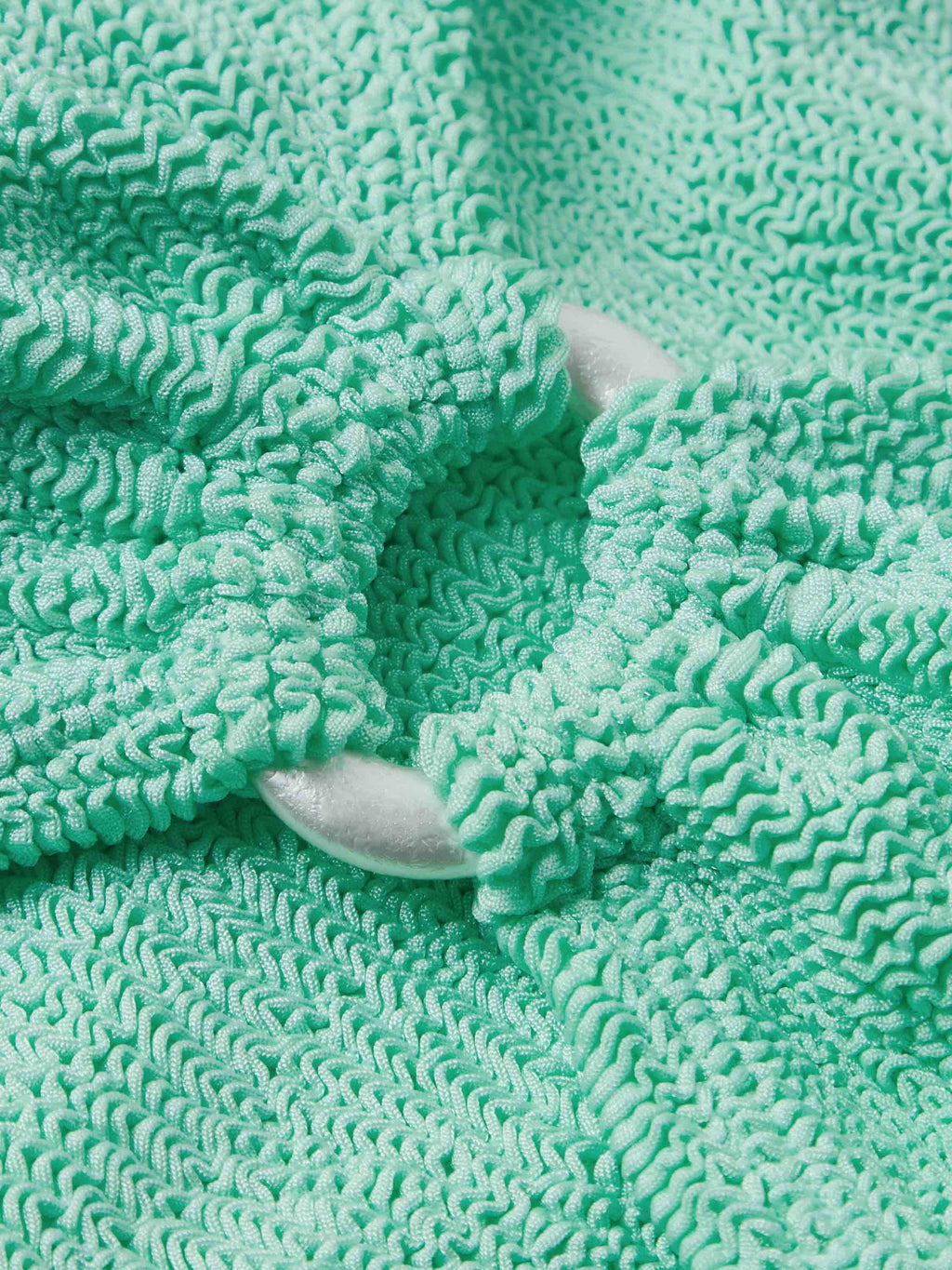 Nadine Bikini With Pearly Hoop - Metallic Mint