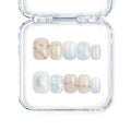 Naillover Gentle Echo handmade press on nails in pastel tones, featuring delicate flower accents, classic and simple, made in Singapore.