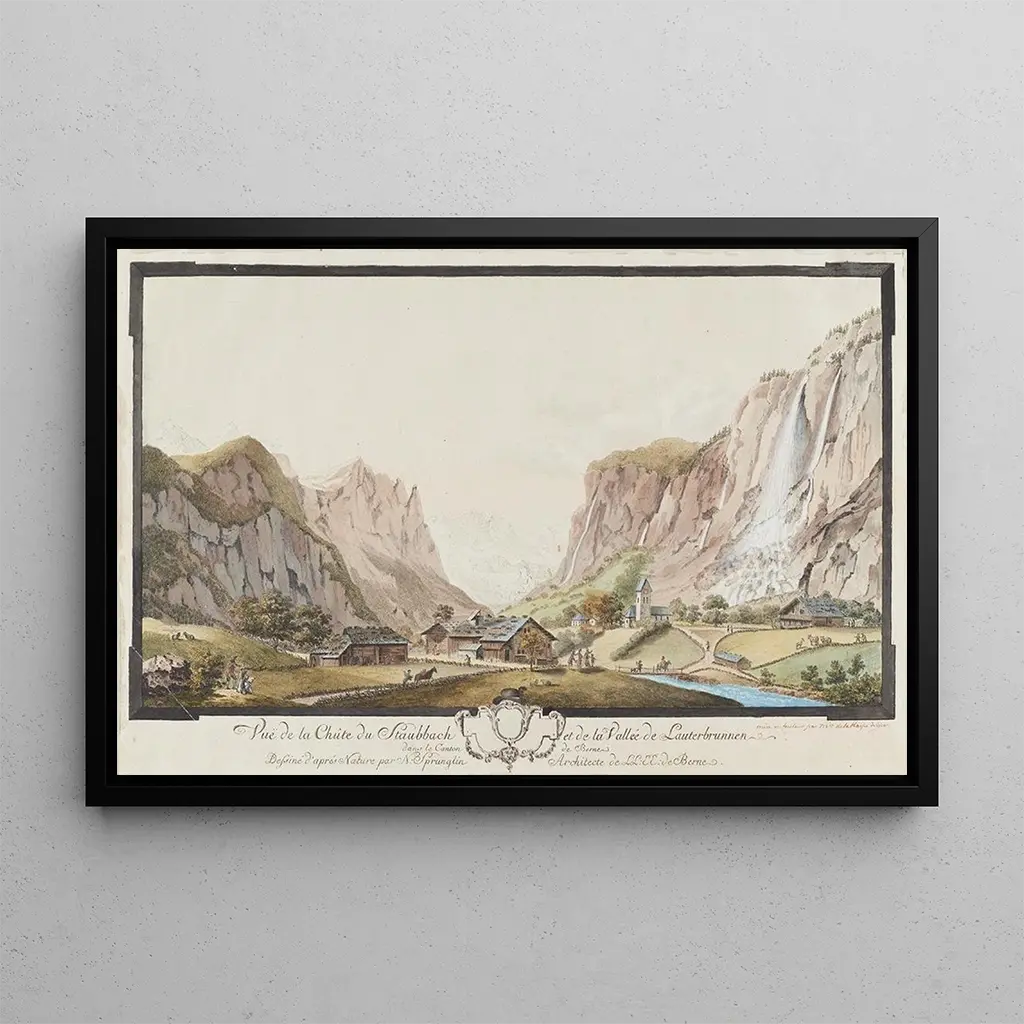 Niklaus Sprngli - Vu de la Chte du Staubbach et de la Valle de Lauterbrunnen dans le Canton de Berne.webp