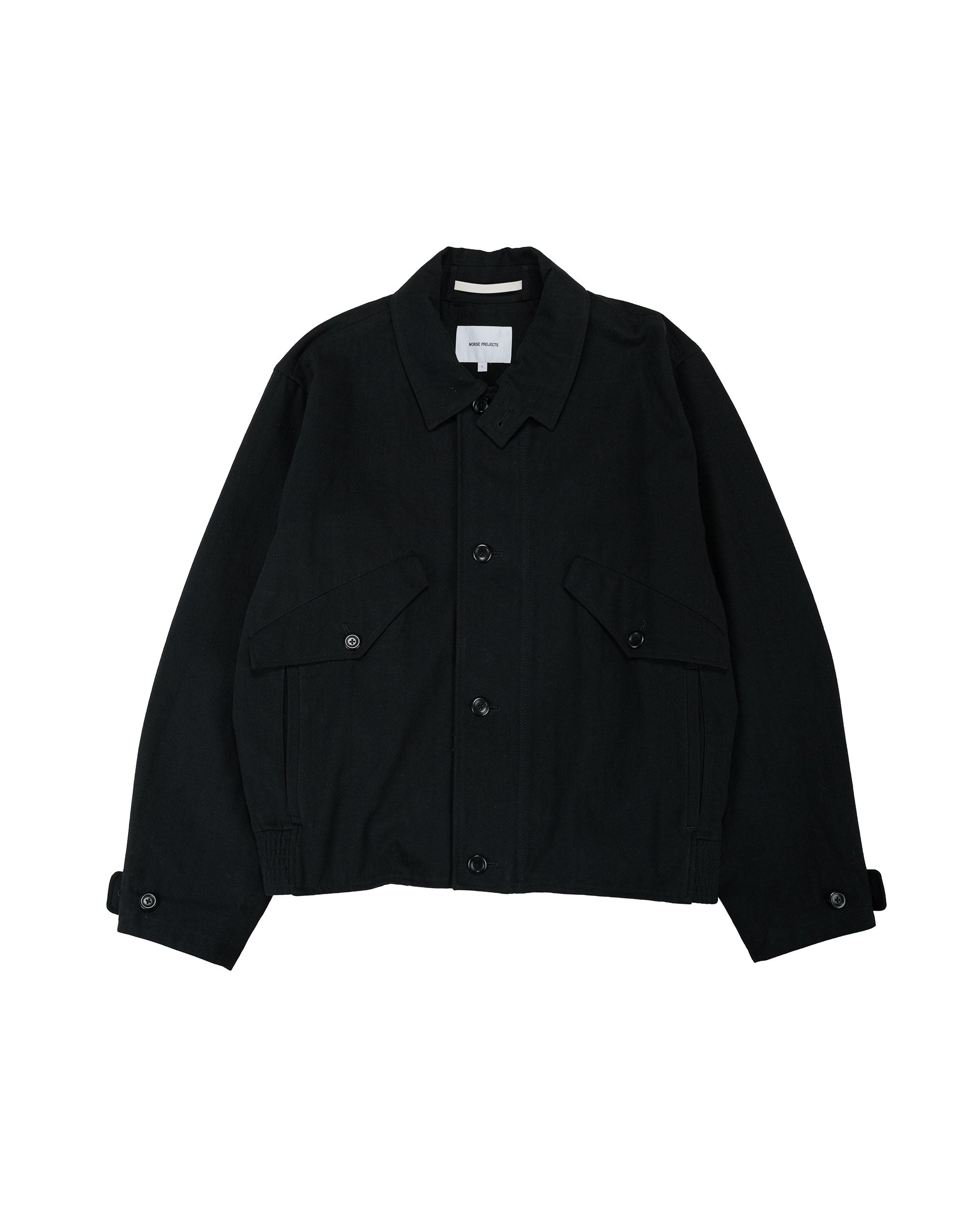 lost & found Norse Projects Norse Projects Vandel Herringbone Twill Flight Jacket All Black