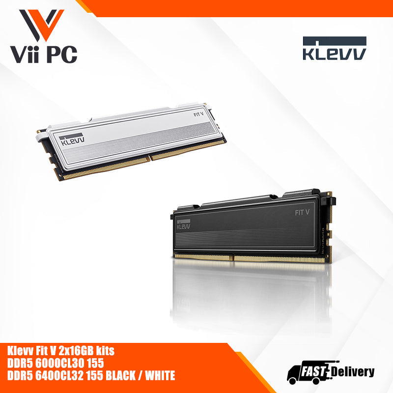 Klevv Fit V 2x16GB kits DDR5 6000 CL28 DDR5 BLACK / WHITE DESKTOP RAM