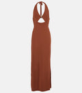 Ghiotto halterneck cutout maxi dress in brown - Max Mara