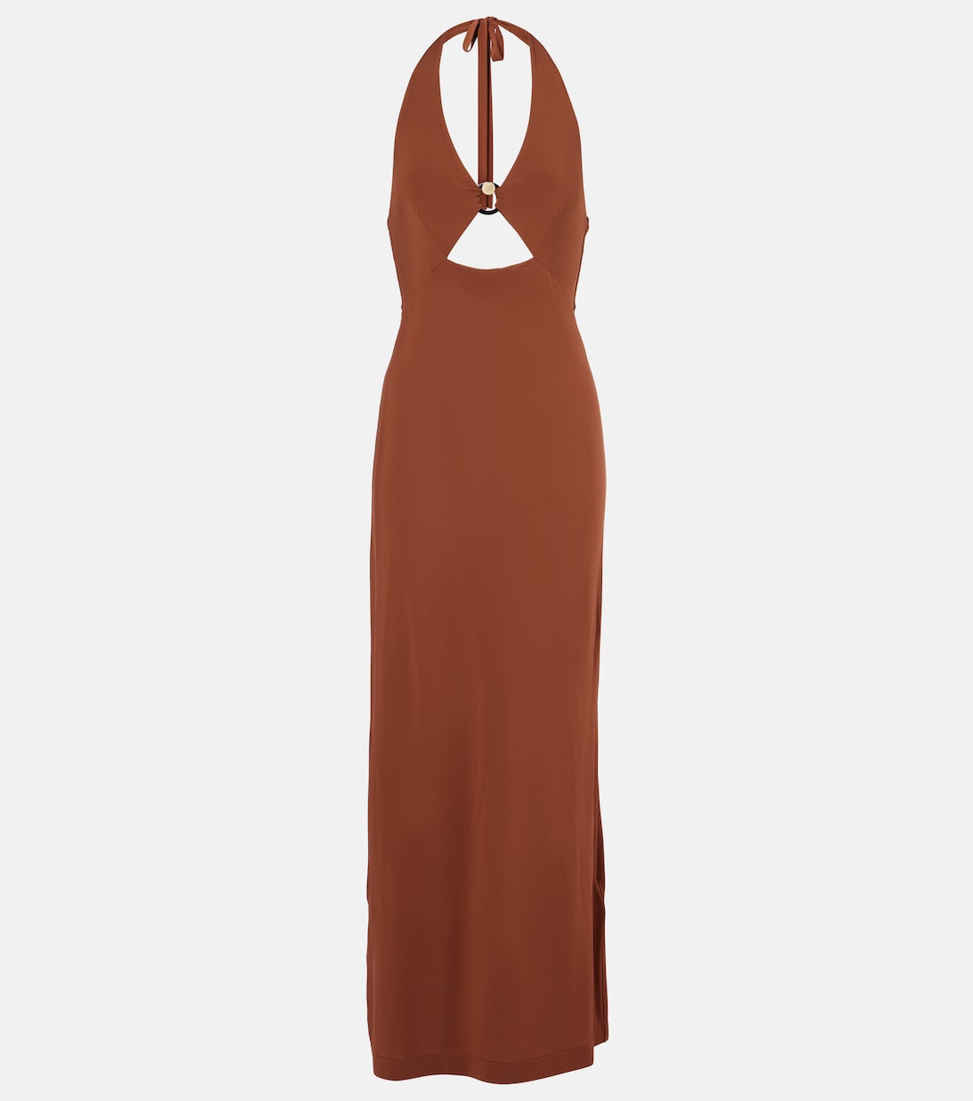 Ghiotto halterneck cutout maxi dress in brown - Max Mara