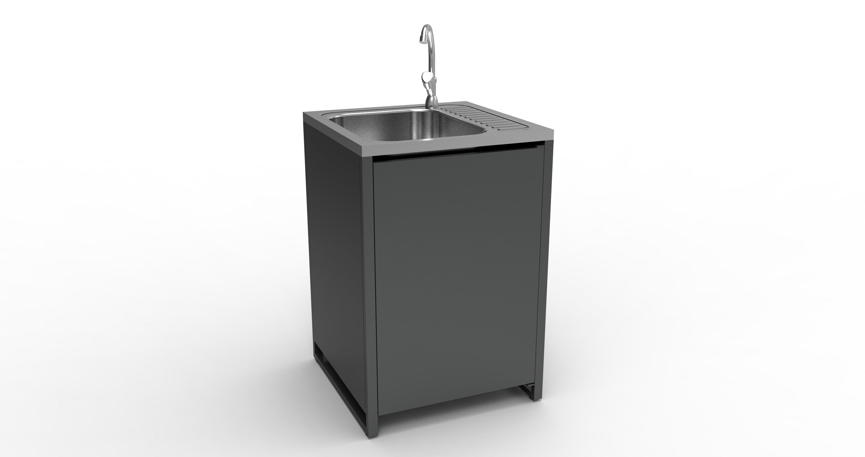 Naterial Europa Modula Outdoor Kitchen Aluminum Sink and Tap Unit 60x60cm