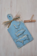 "Country Azure" - Blue Farmhouse Deco Cutting Board