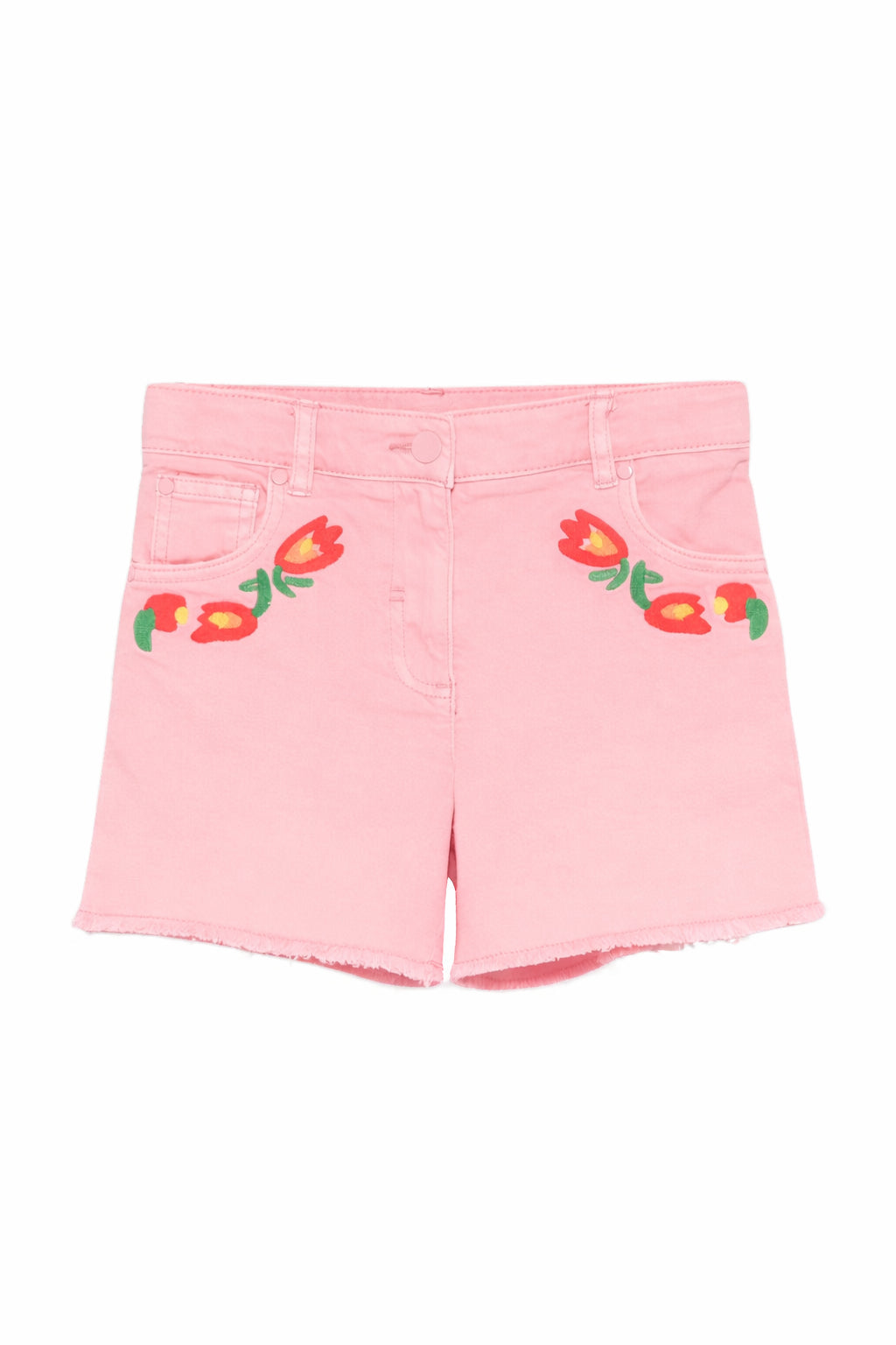 Shorts per bambina Stella McCartney Kids rosa con ricamo a fiori TY6C69 Z0156 509 STELLA McCARTNEY KIDS