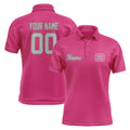 Custom Pink Gray Short-Sleeve Polo Shirt