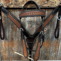 Rodeo Drive Conchos Two Tone Honeycomb Browband / One Ear Breastcollar Tack Sets western