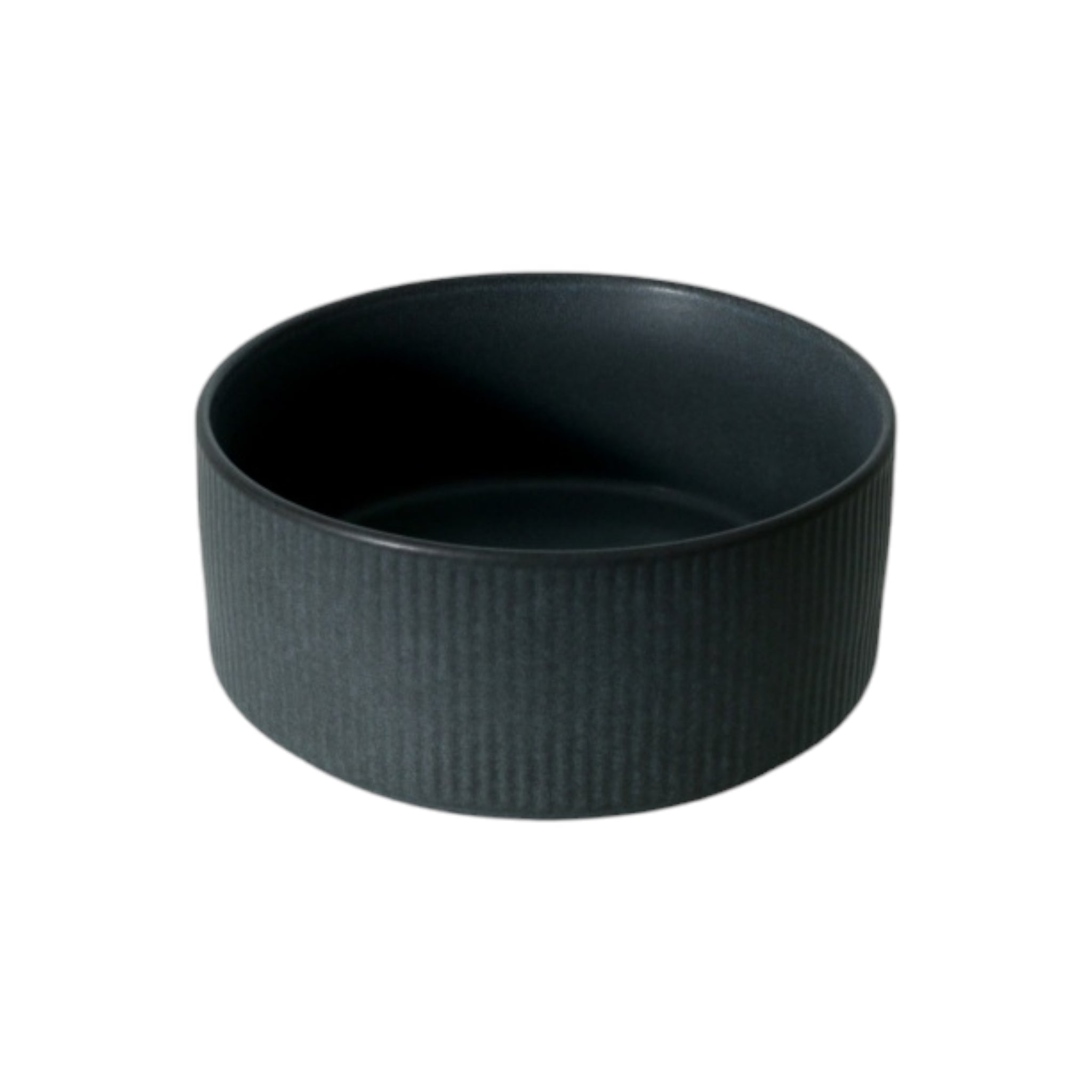 Ceramic Rib Cereal Bowl Charcoal 14x6.1cm
