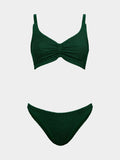Post Mastectomy Bikini - Metallic Forest Green