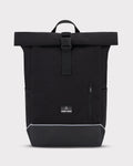 Schwarzer Rolltop-Rucksack 'Robin Medium' von Johnny Urban mit Frontreißverschluss und verstärktem Boden