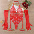 Shereen Lace Embroidery Bodysuit with Gloves - Passion HQ