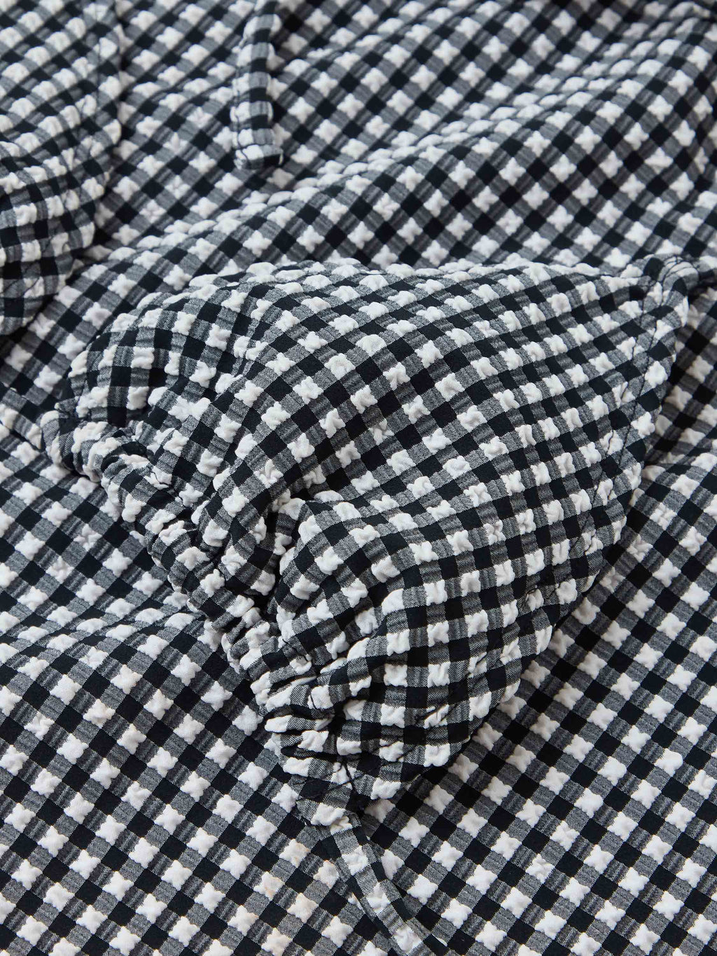 Gingham Seersucker Sabrina Bikini - Black Gingham