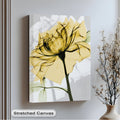 Featuring an abstract and translucent golden bloom, the premium canvas decor reveals a delicate botanical form in this radiant yellow floral canvas print.