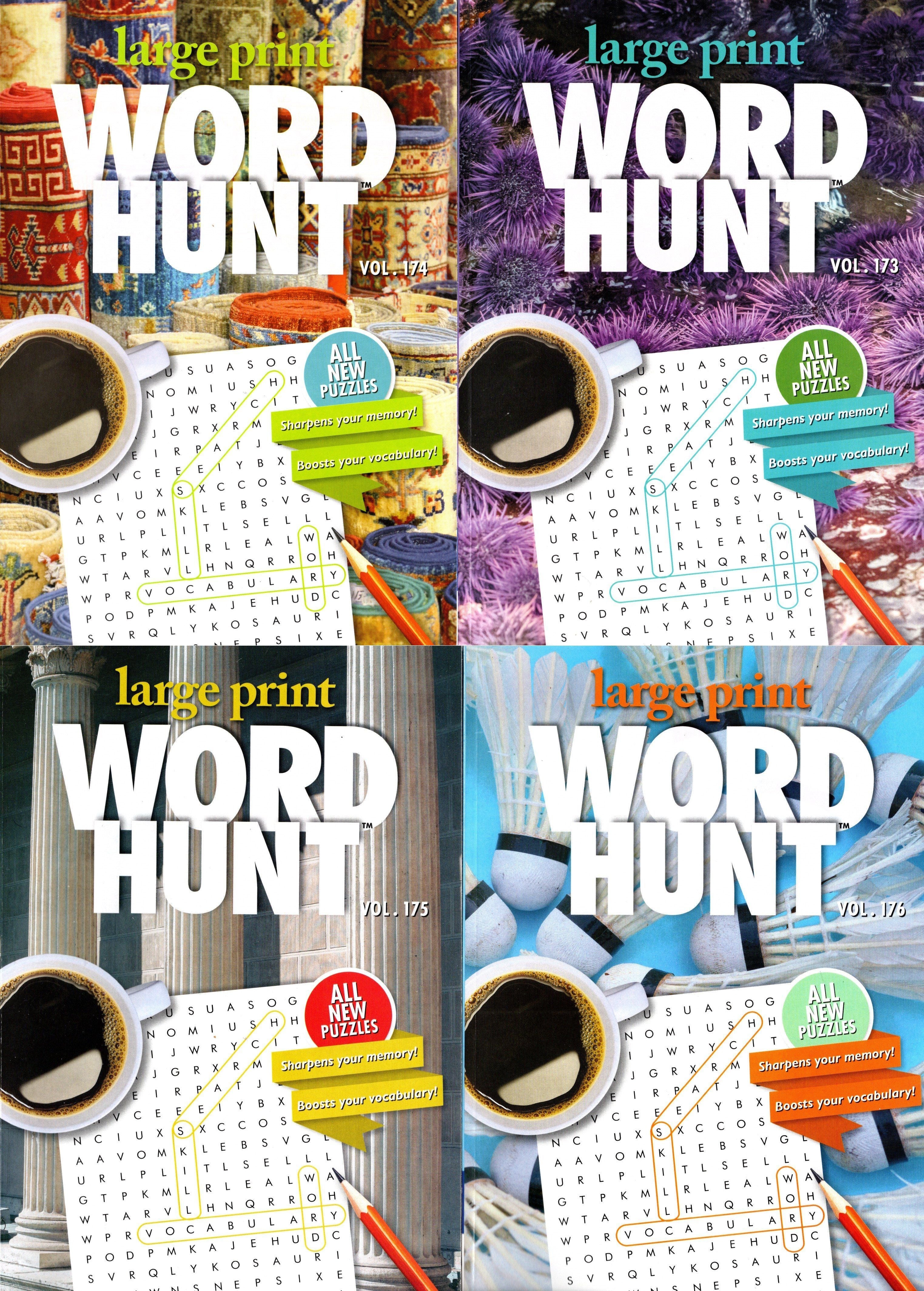 Large Print Word Hunt - All New Puzzles - Vol.173.174.175.176