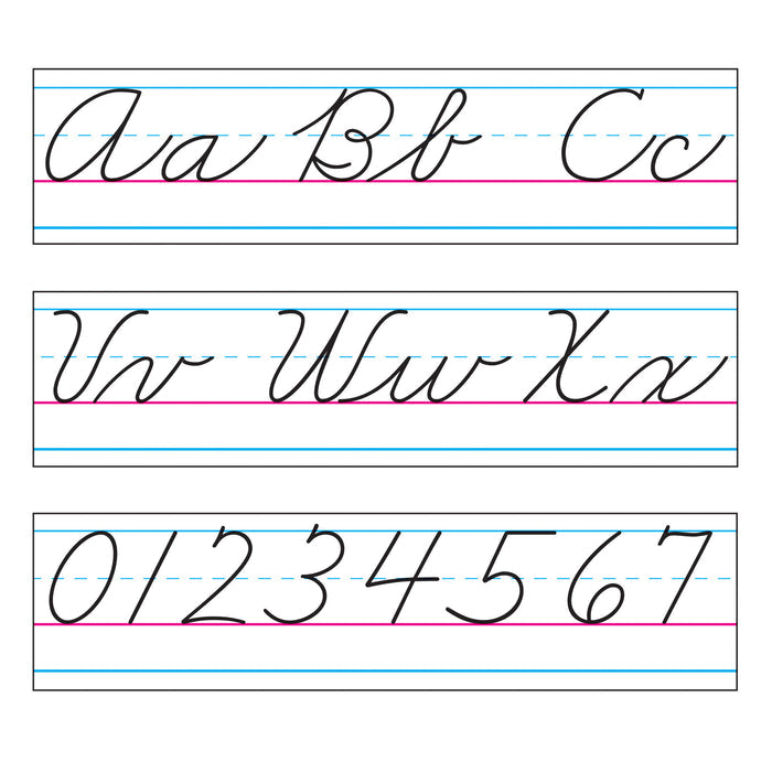 Basic Alphabet Zaner-Bloser Cursive Bulletin Board Set XT1859