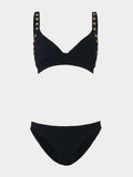Tessa Eyelet Bikini - Black/Gold