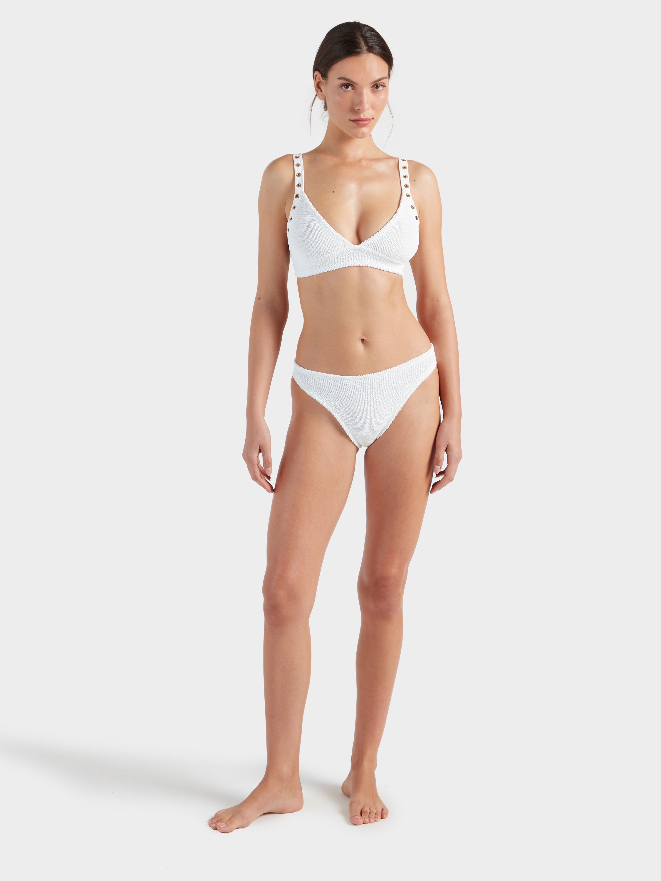 Tessa Eyelet Bikini - White/Gold