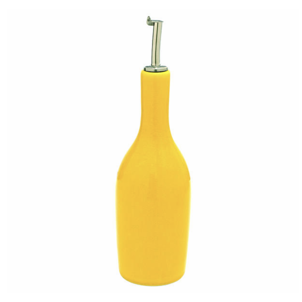 Tourron Lemon Ceramic Oil Bottle 'huilier', 500ml, beautifully handcrafted from the South of France.