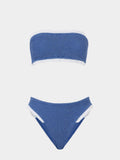 Tracey Frill Bikini - Metallic Denim