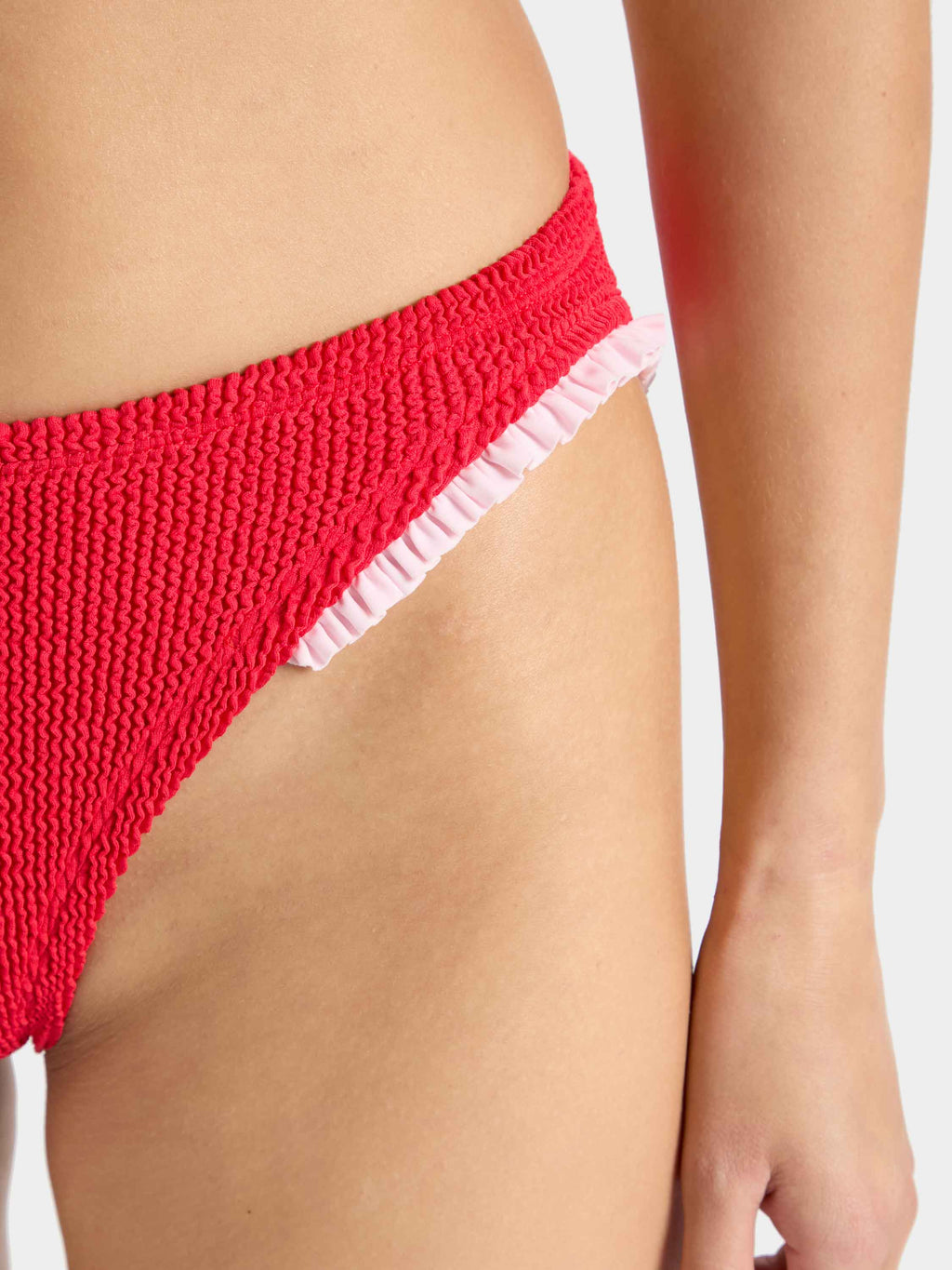 Tracey Frill Bikini - Red/Ballet Pink