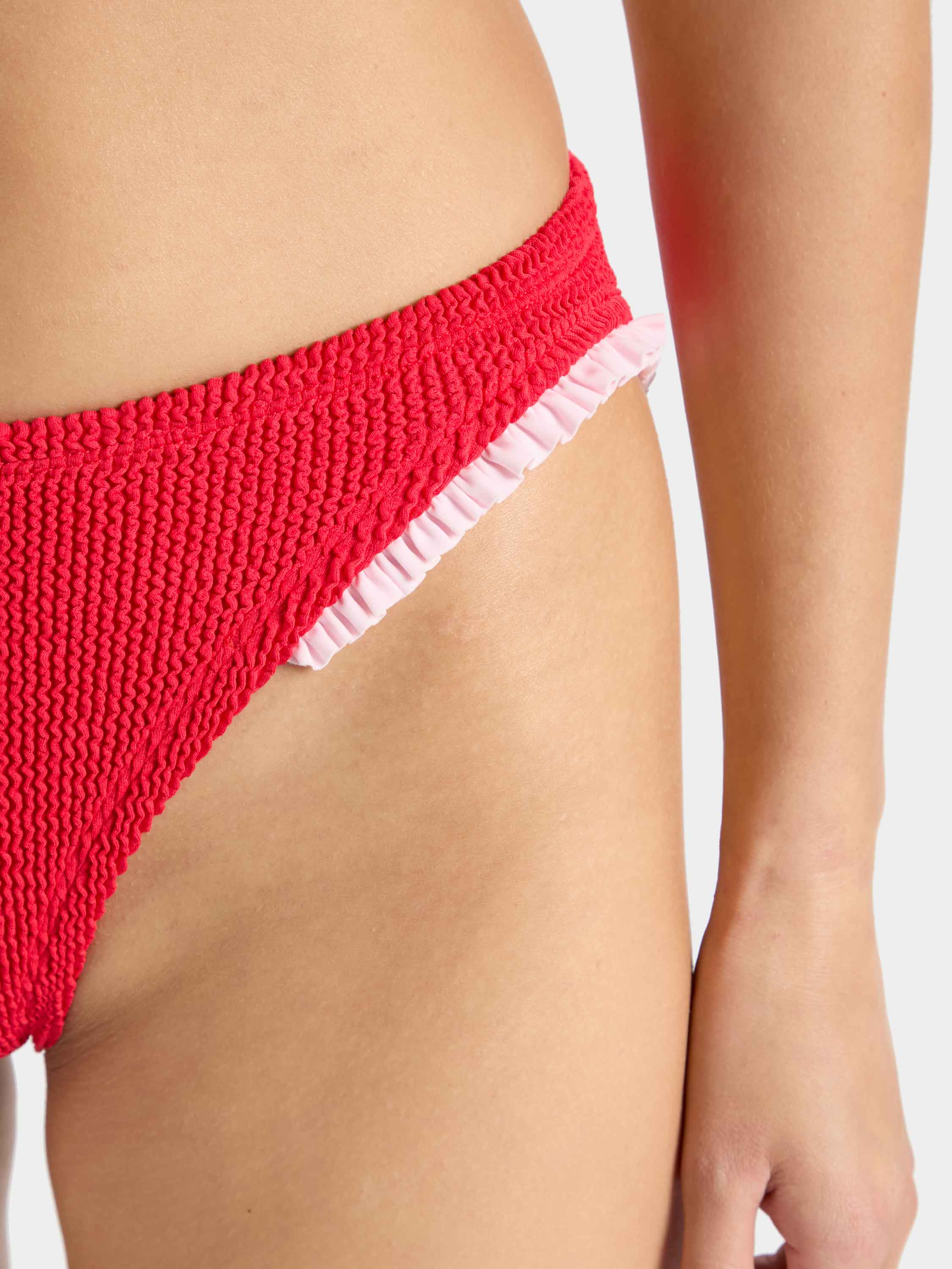 Tracey Frill Bikini - Red/Ballet Pink