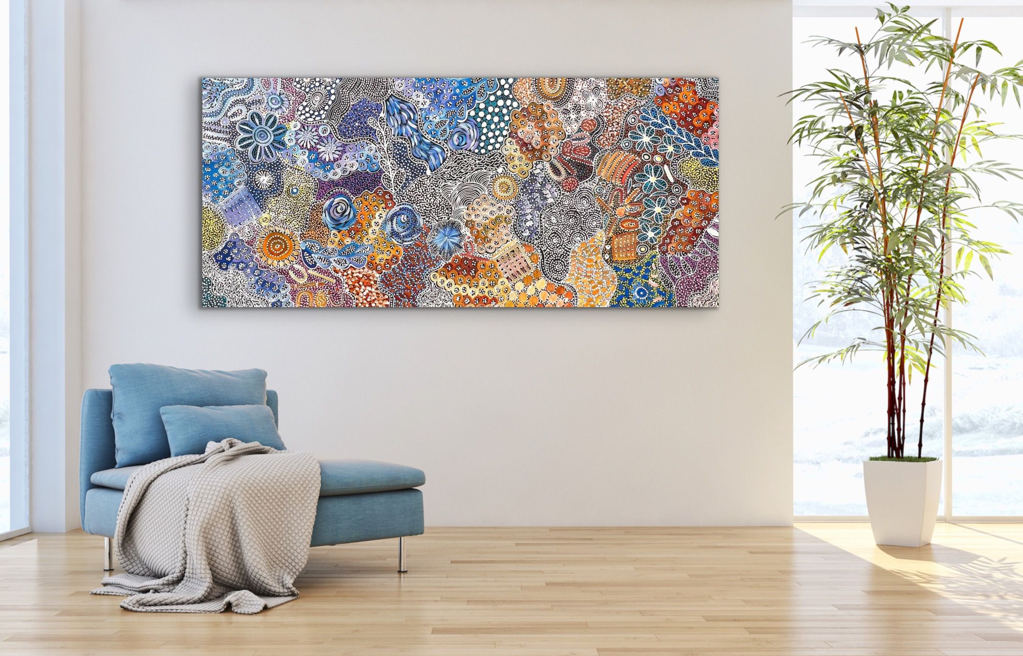 "My Country" by Katrina Bird - view 8, 197cm x 93cm - Aboriginal art