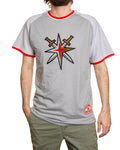 Vegas Golden Knights Reverse French Terry Striped Men's T-Shirt