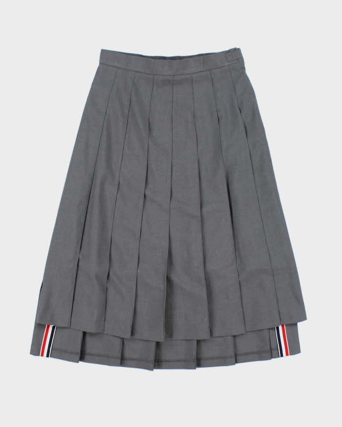 Thom Browne Pleated Wool Midi Skirt - S