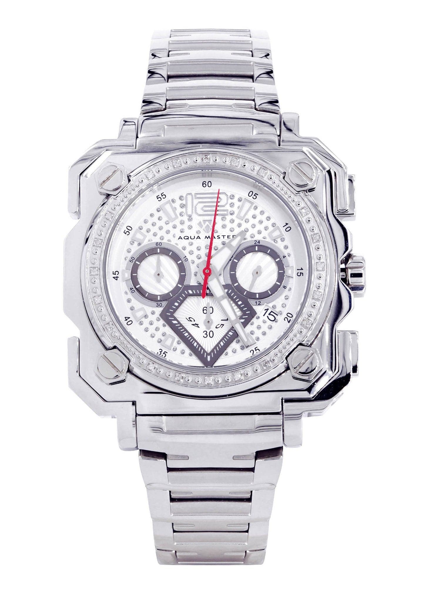 Mens White Gold Tone Diamond Watch | Appx. 0.25 Carats MENS GOLD WATCH FROST NYC