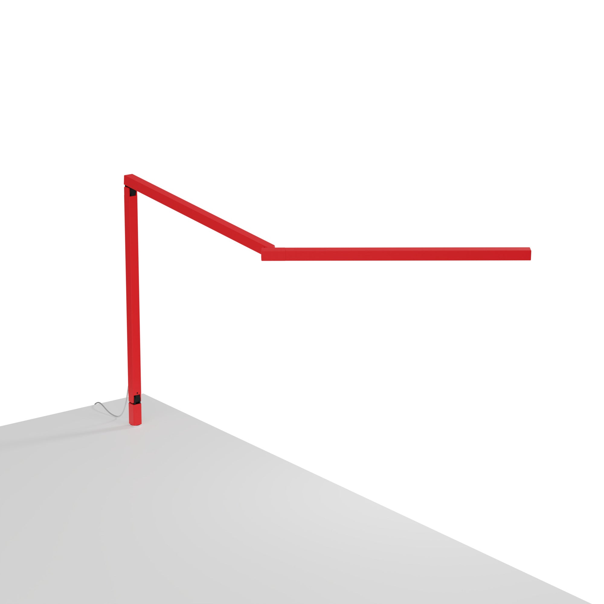 Koncept Z-Bar Mini Desk Lamp Gen 4 Warm Light Matte Red Through-Table Mount