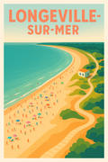 Affiche de Longeville-sur-Mer - L'élégance d'une plage animée